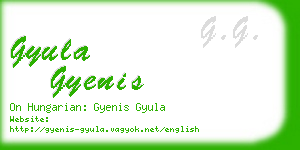 gyula gyenis business card